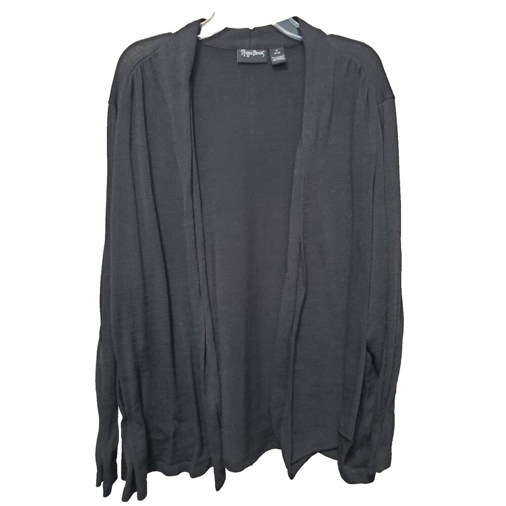 Maggie Barnes Black Knit Open Front Jacket Size 3X